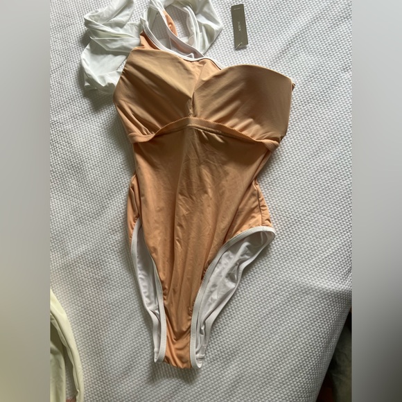 J.Crew Women's White One Shoulder Tie Bow Swimsuit New Size 10 One Piece NWT - Picture 11 of 14